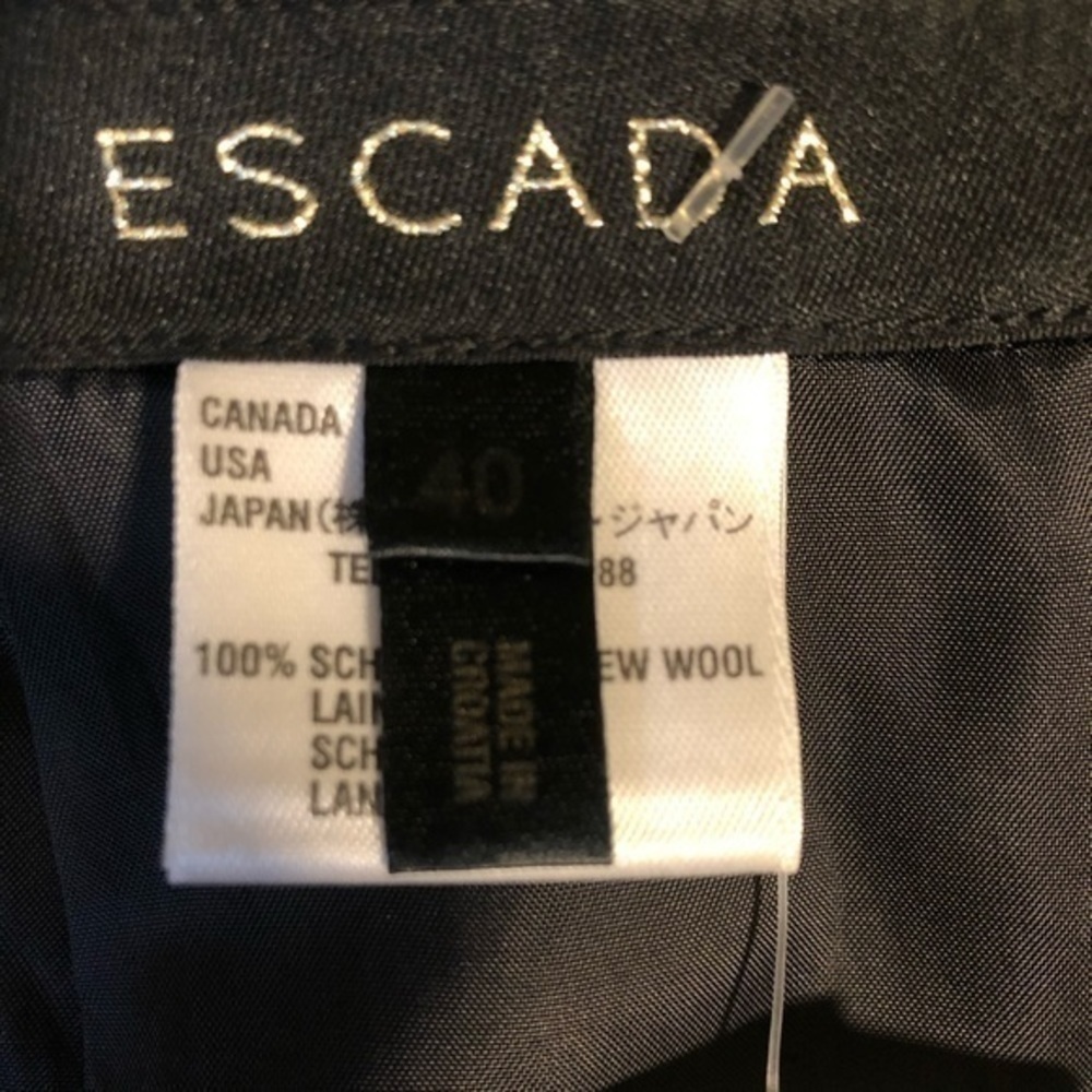 Escada black lined skirt with side pockets NEW - Picture 5 of 7